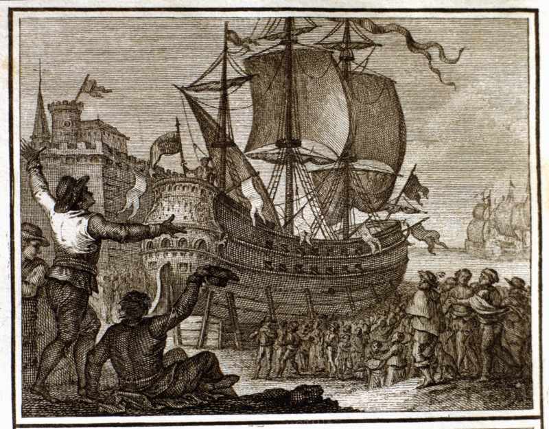 Placing the ship Victoria out of the water as a monument after his trip around the world, engravi?