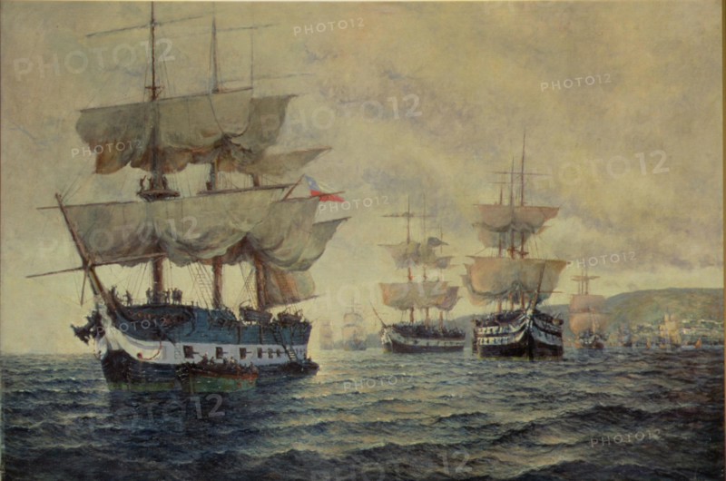 Departure of the Liberating Expedition of Peru on August 20, 1820, commanded by General Captain J?