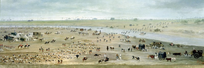 First and Second Army Corps formed to hear Mass on the shores of Batei, 1865, oil on canvas.