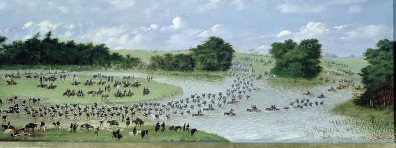 Passage of San Joaquin river, 1865, oil on canvas.
