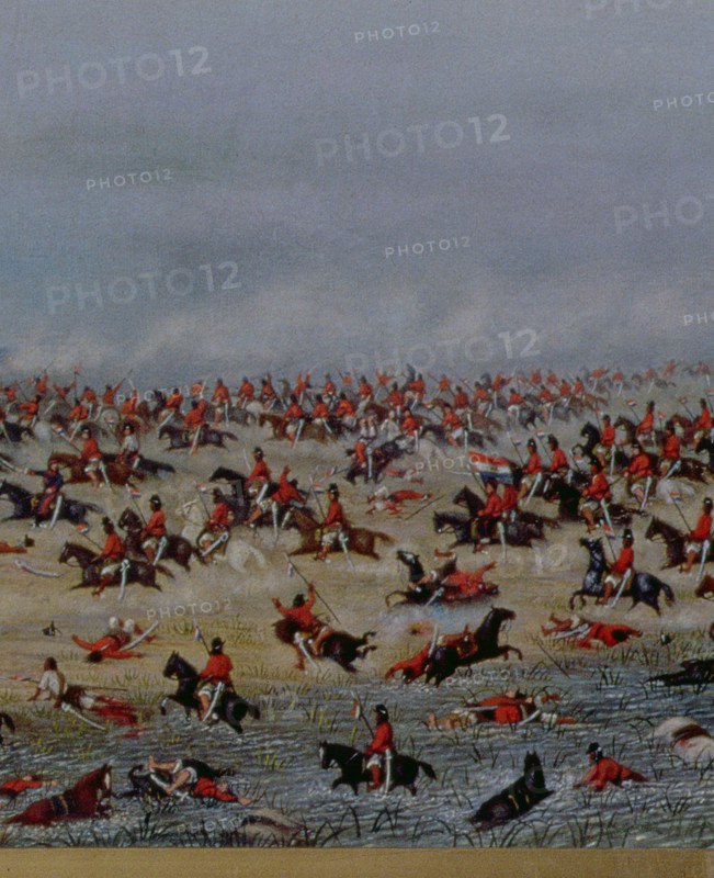 Battle of Tuyutí 1866. Detail of an oil on canvas.