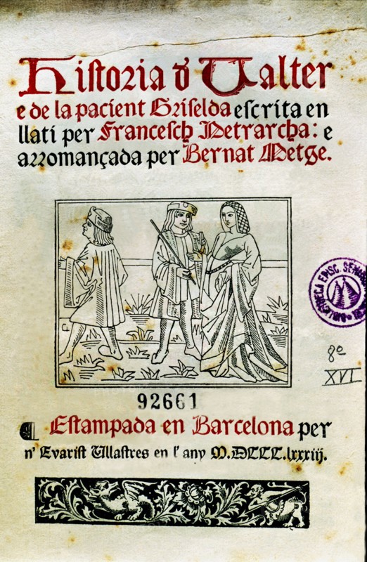History of Valter and patient Griselda by Francesco Petrarca, facsimile of a 15th century manuscr?