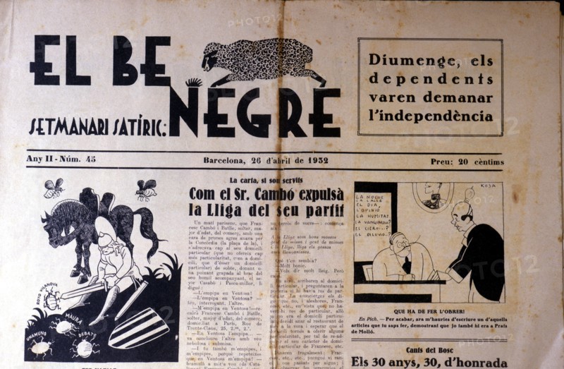 Head of the weekly magazine 'El Be negre' (The Black sheep), 1932.