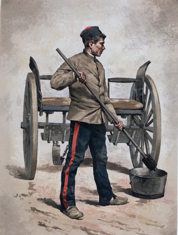 Infantryman with a ramrod, 1887.