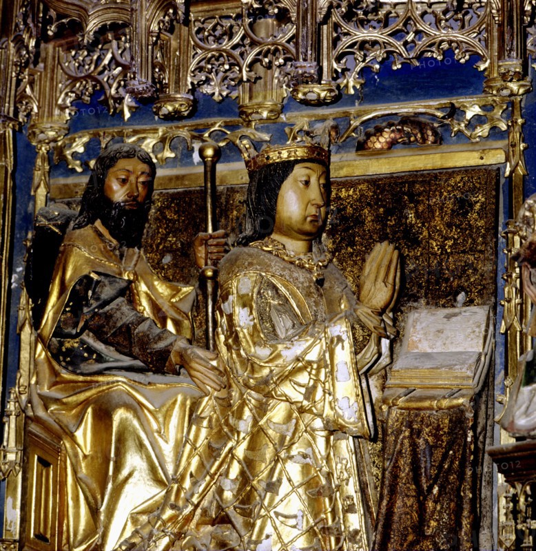 The King Juan II (1404-1454) King of Castile is assisted by Santiago Apostol, detail of the main ?