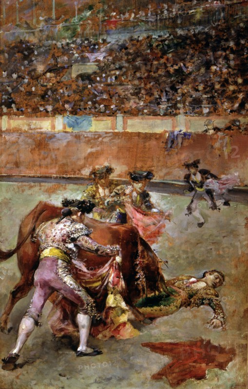 Manuel García Espartero (1865-1894), Spanish bullfighter, catch and death in the square in Madrid?