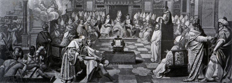 First Council of Nicaea, held in 325 under the pontificate of Pope Sylvester I and the reign of C?