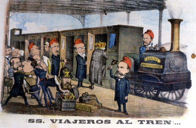 Satirical and allegorical drawing to the government of the country, 'Gentlemen aboard!', publishe?