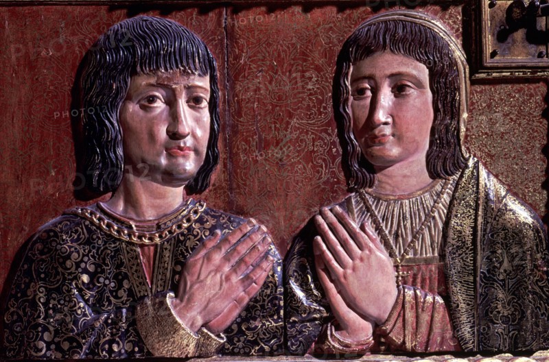 Fernando II of Aragon (1452-1516) and Isabella I Castilla (1451-1504), the Catholic Monarchs, emb?