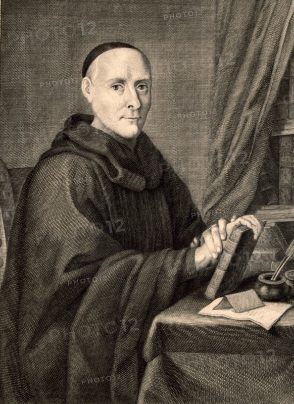 Fray Benito Jerónimo Feijoo (1676-1764), Spanish Benedictine monk and scholar, engraving in the c?