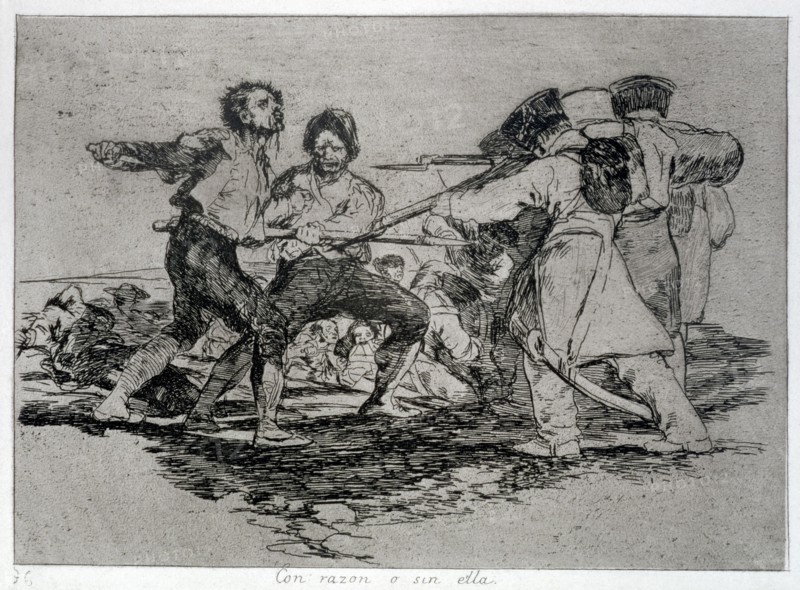 The Disasters of War, a series of etchings by Francisco de Goya (1746-1828), plate 2: 'Con razón ?