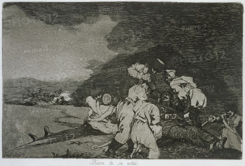 The Disasters of War, a series of etchings by Francisco de Goya (1746-1828), plate 6: 'Bien te se?