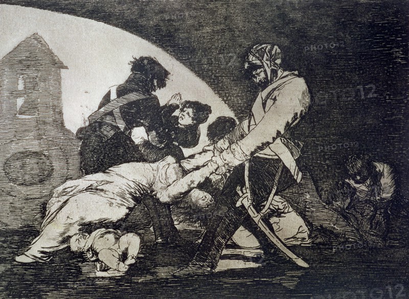 The Disasters of War, a series of etchings by Francisco de Goya (1746-1828), plate 11: 'Ni por es?