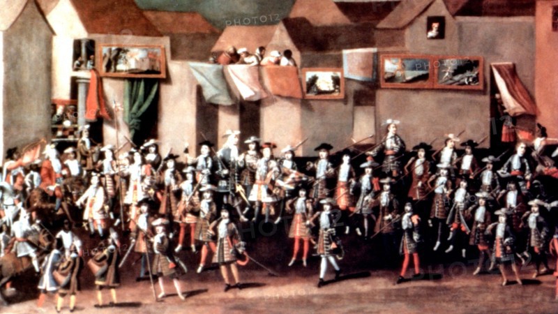 Entrance of viceroy Morcillo in Potosi, detail of the painting by Melchor Perez de Holguin.