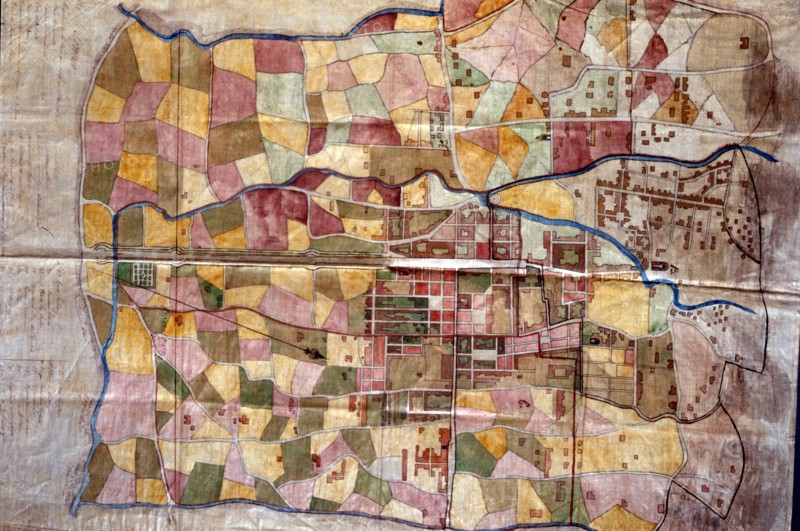 Map of the village of Gracia (Barcelona) in 1845.