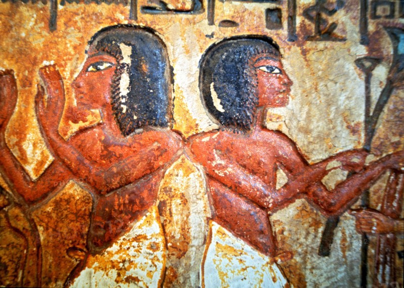 Detail of a familiar stela from a chapel of worship.