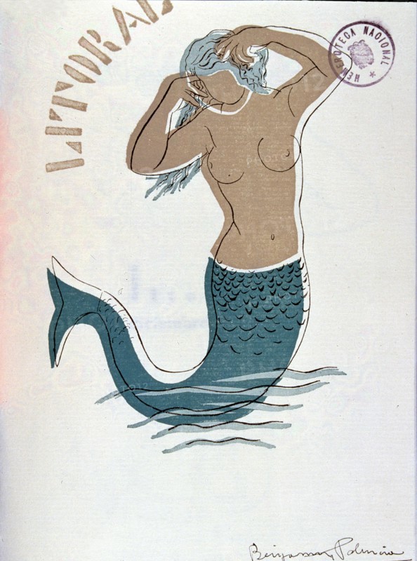 Title page of the poetry magazine 'Litoral' no. 2, drawing by Benjamín Palencia, founded in Malag?
