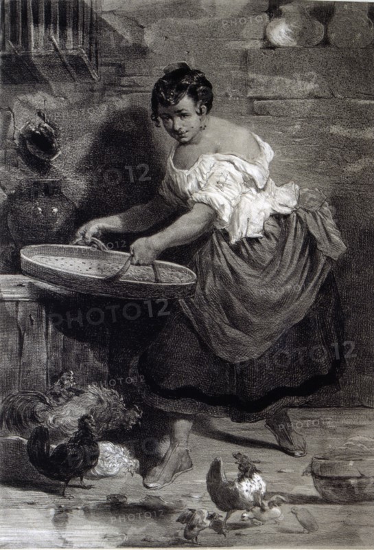 Dulcinea del Toboso, original lithograph of an edition of 'Don Quixote of La Mancha'.