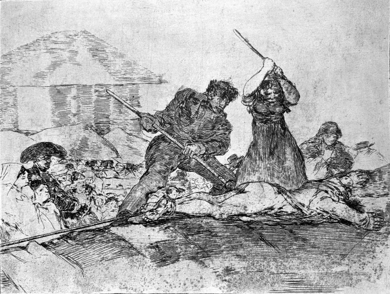 The Disasters of War, a series of etchings by Francisco de Goya (1746-1828), plate 28: 'Populacho?