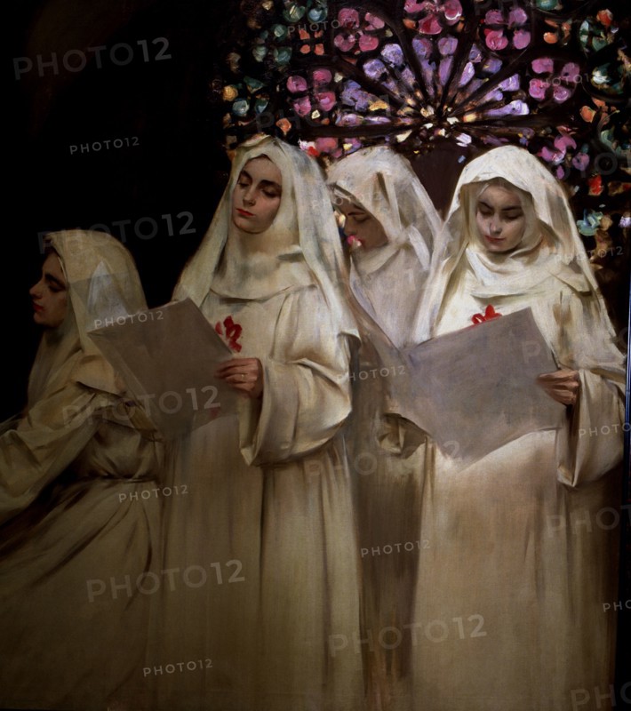 'Choir of nuns', 1901-1902, oil Painting by Ramon Casas.