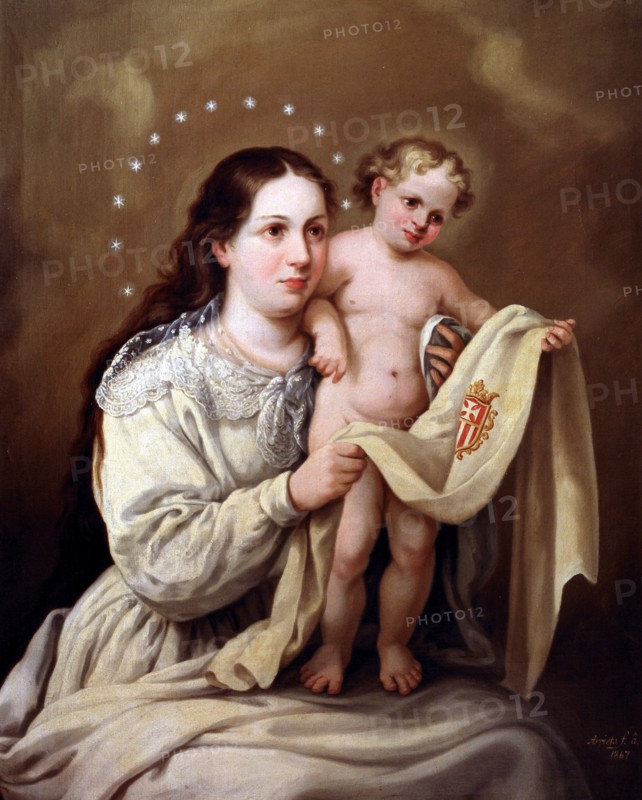 Virgin of Mercy, oil.