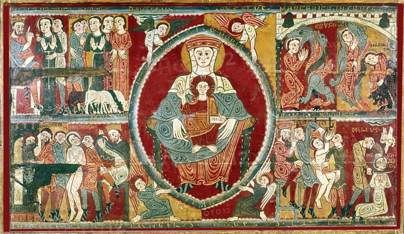 Front of the altar of the chapel of St. Margaret, with scenes of the martyrdom of the saint, from?