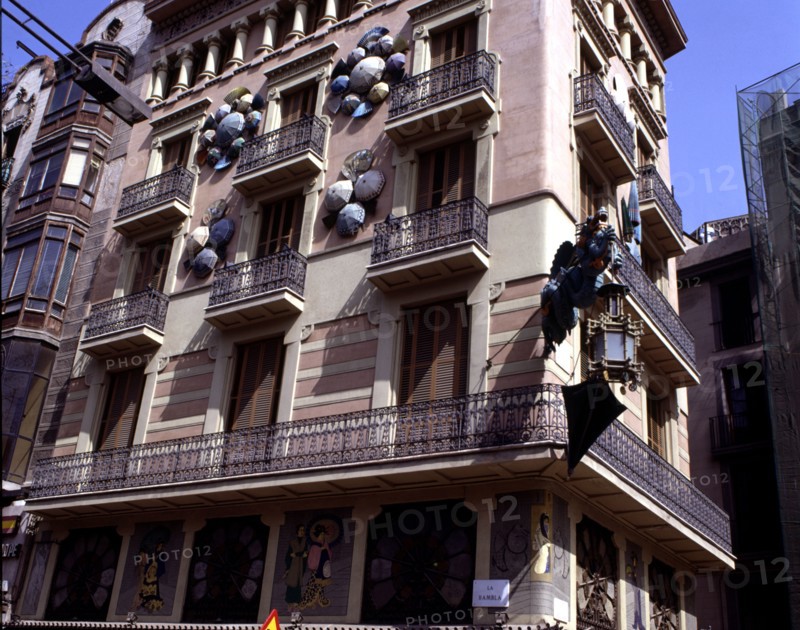 Detail of Bruno Cuadros House in Pla de l'Os on the Ramblas, 1883 by Josep Vilaseca i Casanoves.