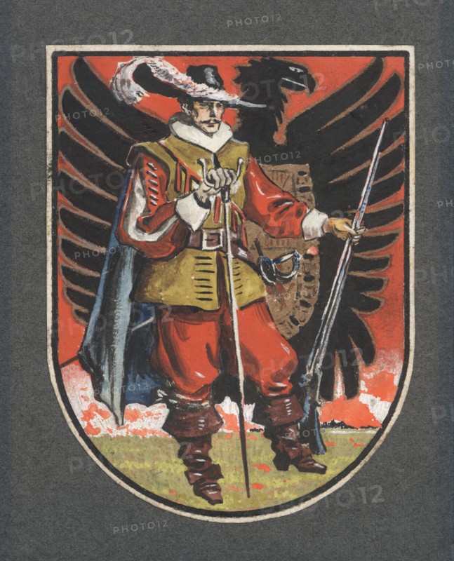 Infantryman, arquebussier, original hand-painted in 1939.
