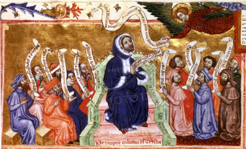 Eiximenis, Fra Francesc. (1340 - 1409), detail of Miniature 'Lo Cristia', which represents the au?