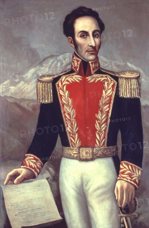 Simon Bolivar 'The Liberator' (1783-1830), military and hero of the American Revolution.