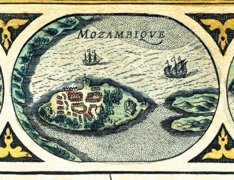 Mozambique, colored engraving from the book 'Le Theatre du monde' or 'Nouvel Atlas', 1645, create?