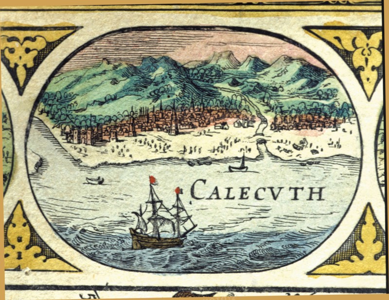 Calcutta, colored engraving from the book 'Le Theatre du monde' or 'Nouvel Atlas', 1645, created,?