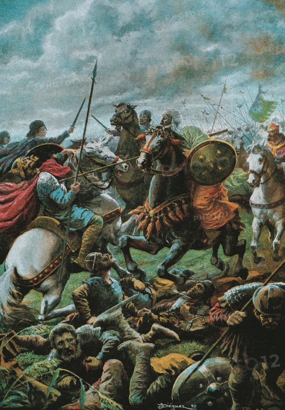 Battle of Guadalete (19-26 July 711), the defeat of the troops of the Visigothic King Don Rodrigo?
