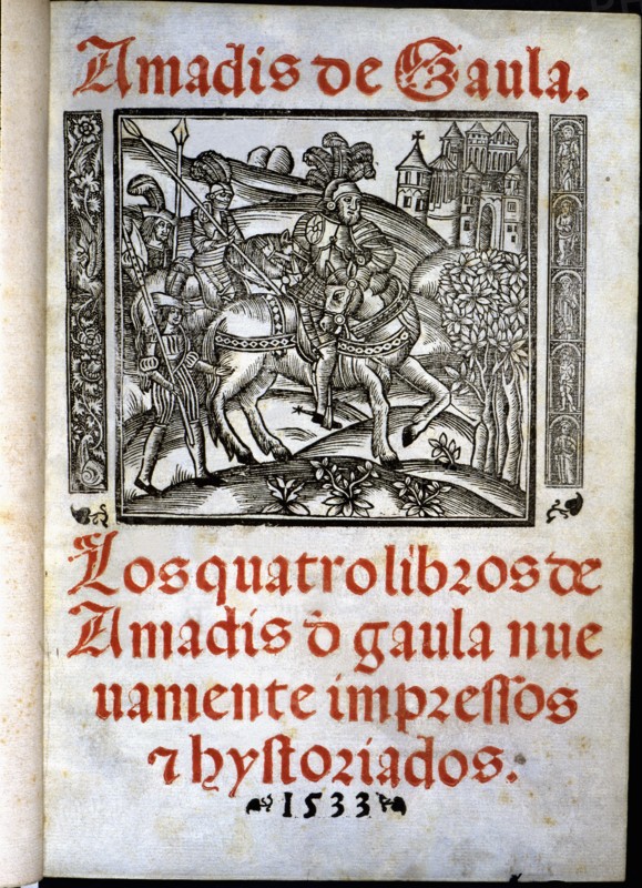 Cover of 'Amadis de Gaula', book of chivalry printed in 1533.