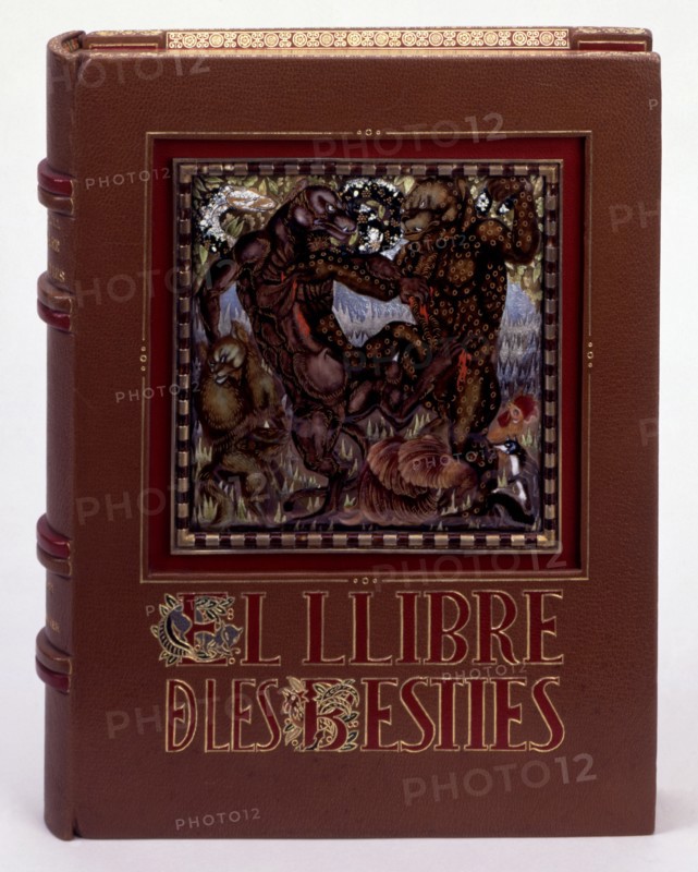 Cover 'The Book of beasts' with original drawings by Granye, magnificent morocco binding with dou?