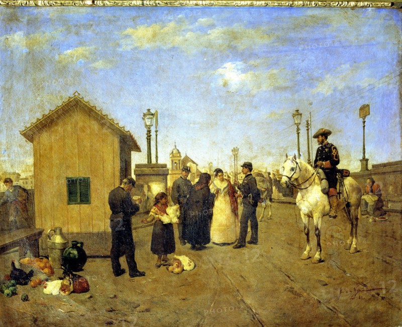 Consumption hut', oil by José de Vega.