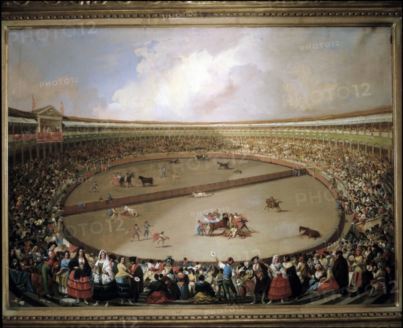 The divided bull ring', Eugenio Lucas Oil, 1853.