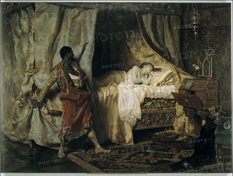Othello and Desdemona,' Muñoz Degrain oil 1880.