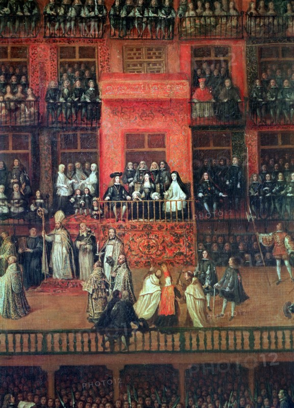Detail of the oil painting by Francisco Rizi, 'Auto-da-Fe'.