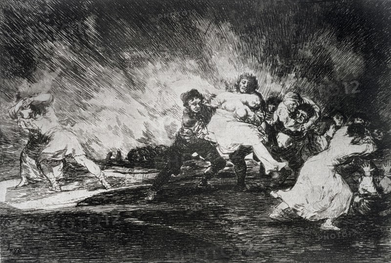 The Disasters of War, a series of etchings by Francisco de Goya (1746-1828), plate 41: 'Escapan e?