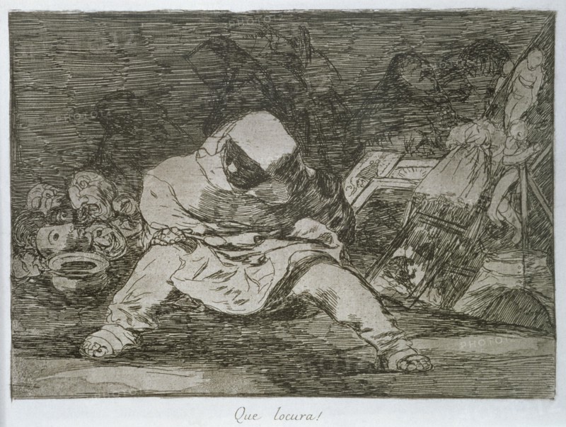 The Disasters of War, a series of etchings by Francisco de Goya (1746-1828), plate 68: 'Que locur?