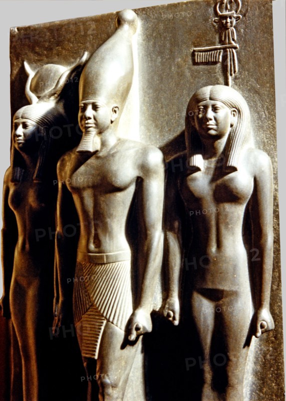 Menkaure Triad', Pharaoh Menkaure, builder of the third pyramid of Giza, detail.