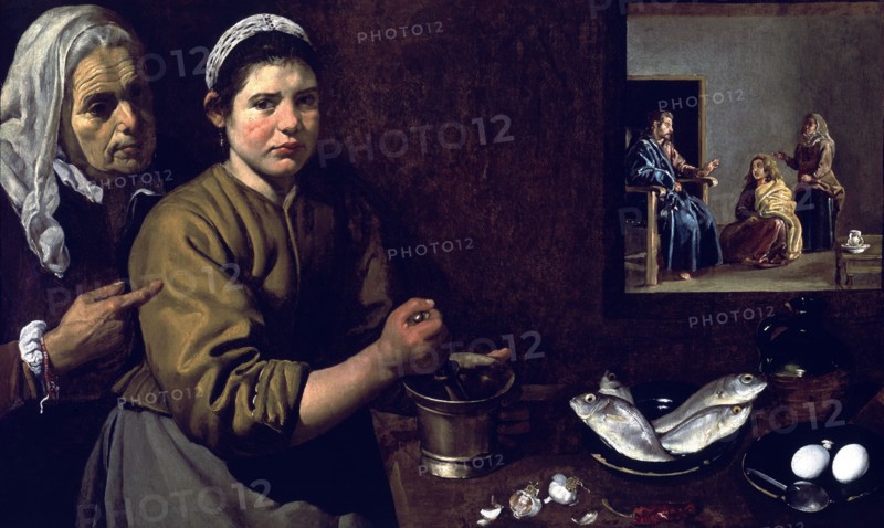 'Christ in the House of Martha', Diego Velazquez Oil.