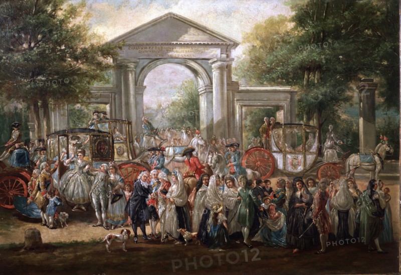 'Party in the Botanical Garden', oil on canvas by Luis Paret y Alcazar.