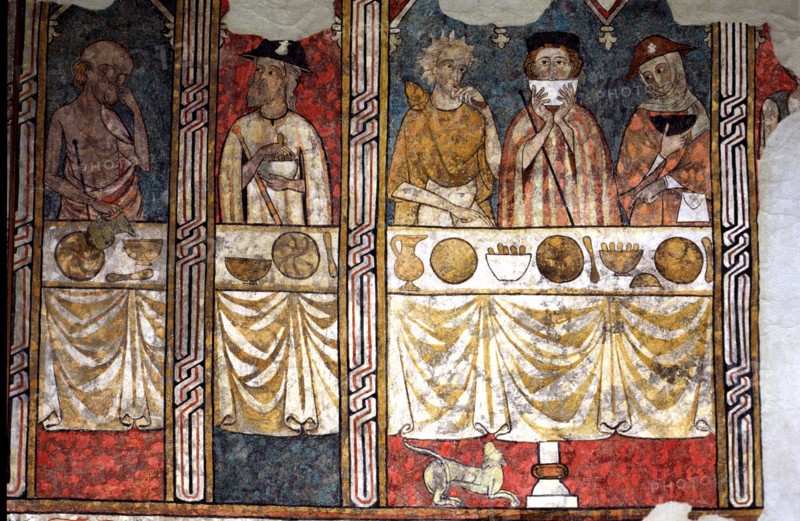 Murals in the refectory of the Canonja of the 'Seu Vella' of Lleida. 'The Canonical Pia Almoina' ?