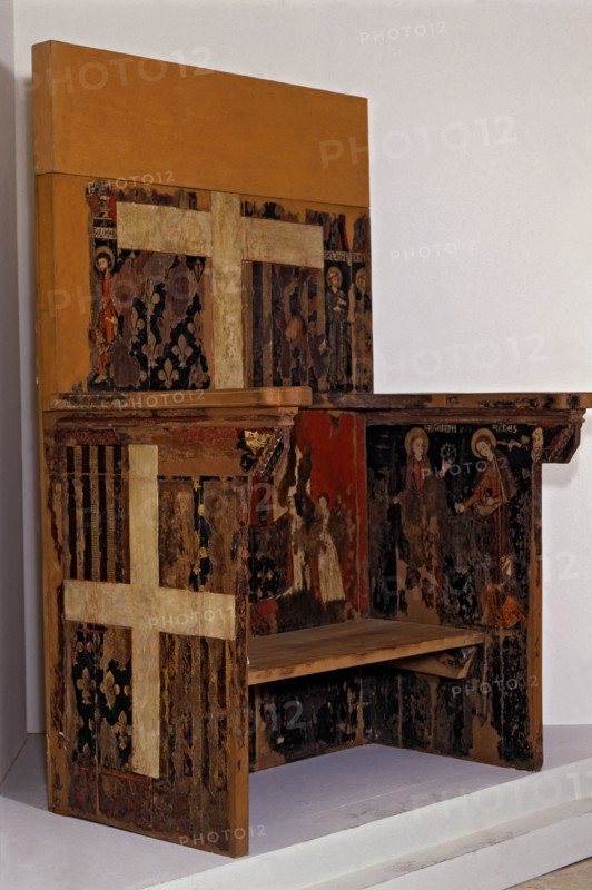 Prior chair of Princess Blanca of Aragon and Anjou, tempera on wood, 1233, from the Monastery of ?
