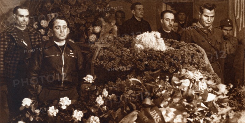 Burial in Madrid of Hans Beimler, German head of the International Brigades, killed in combat def?