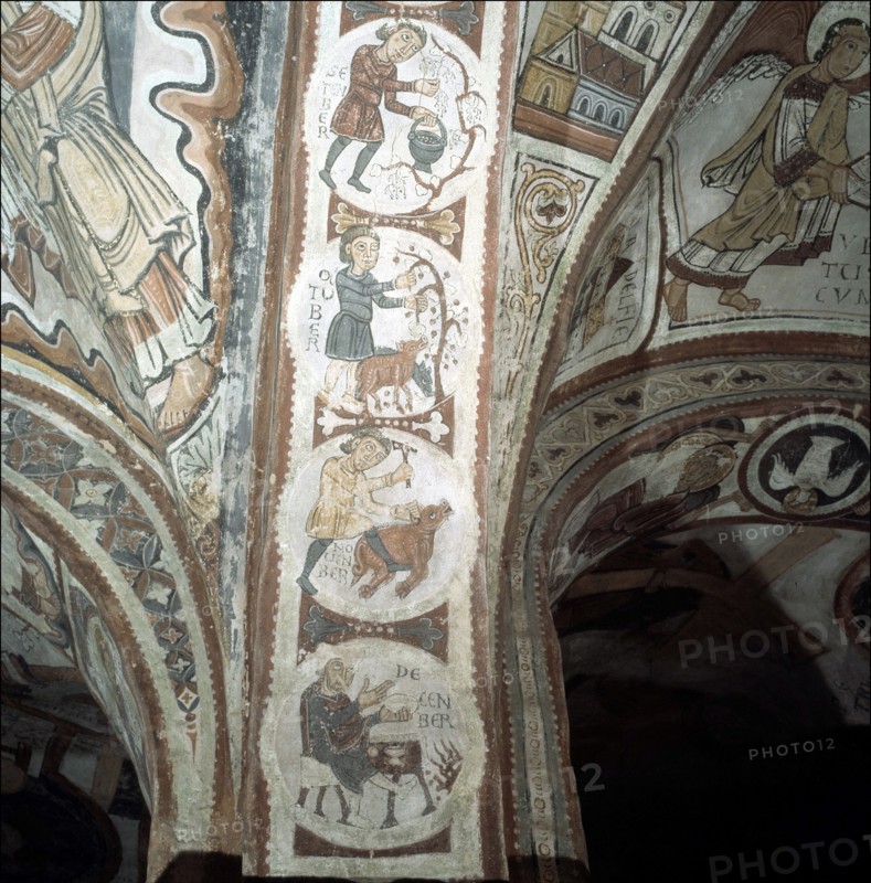 Paintings in the vaults of the Royal Pantheon in the Collegiate Church of San Isidoro de Leon.