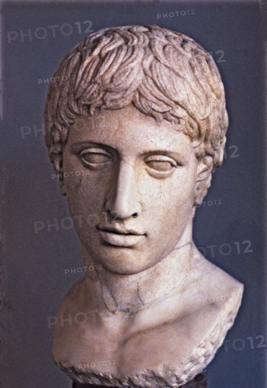 Bust, a copy of an original by Polykleitos.