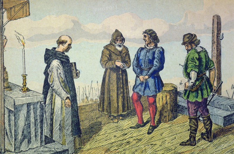 Execution of the Castilian nobleman Alvaro de Luna in Valladolid in 1453 by order of King John II.